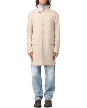 Fay Single-Breasted Coats - Neutro