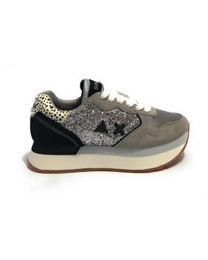 Sun 68 Silber Glitzer Laufschuh Für Damen - Schwarz