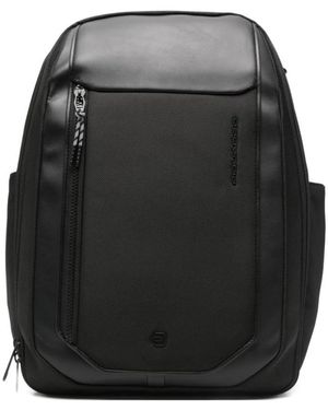 Piquadro Tassen ,Zwart ,Leer Leren En Stoffen Rugzak