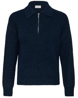 Kaffe Ronde Hals Gebreid - Blauw
