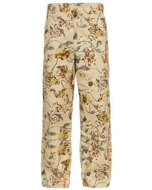 KENZO Broeken ,Katoen Jeans Met Bloemenmotief - Geel