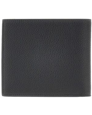 Thom Browne Accessoires ,Zwart ,Leer Bi-Fold Portemonnee Van Generfd Leer