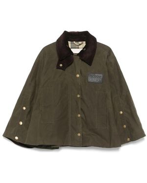 Barbour Khaki Wendbare Oberbekleidung Mit Druckknopfverschluss - Braun
