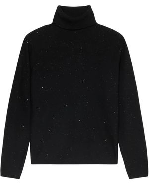 Oltre Rollkragenpullover Mit Pailletten - Schwarz