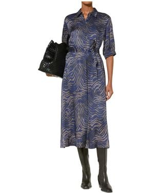 Riani Shirt Dress With Zebra Print - Blauw