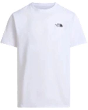 The North Face Fitness ,Wit ,Katoen Mountain Sketch Regular Short Sleeve Tee