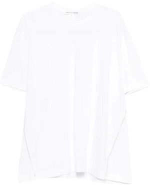 Comme des Garçons Tops ,Wit ,Katoen Zip T-Shirt