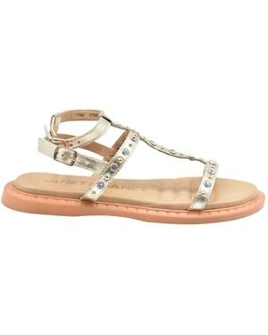 Janet & Janet Flat Sandals - Metallic