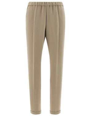 Alberto Biani Slim-Fit Trousers - Natural
