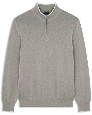 Paul & Shark Sweater Aus Baumwolle Und Seide Mit Kontrastierenden Säumen - Grau