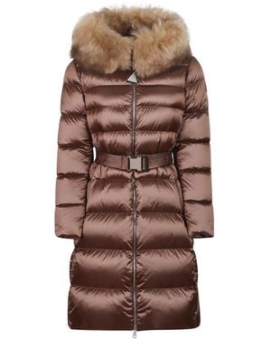 Moncler Leersies Lange Donsjas - Bruin