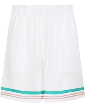 CASABLANCA Weiße Seiden-Bermuda-Shorts