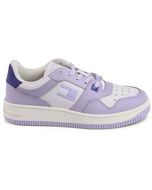 Tommy Hilfiger Lila Leder Sneaker Damenstil
