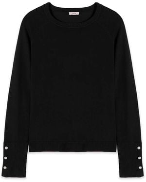 Oltre Strickpullover Mit Knopfdetail - Schwarz