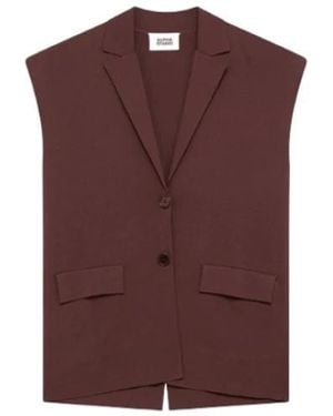 Alpha Studio Jassen ,Bruin ,Daily Chic Vest - Paars