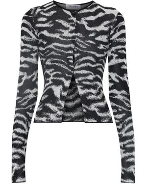 The Attico Truien & Vesten ,Zwart ,Katoen Dierenprint Vest