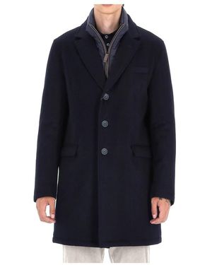 Herno Single-Breasted Coats - Blue