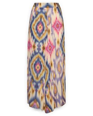 Elena Miro Geprinte Viscose Broek - Paars