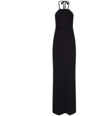 John Richmond Kleedjes ,Zwart ,Abito Lungo Con Scollo Halter E Design Essenziale