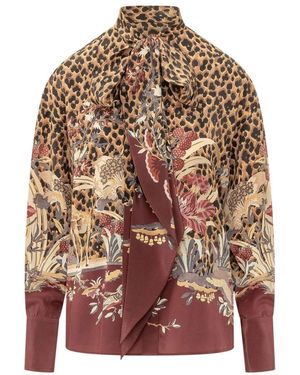 Etro Seidenbluse Mit Print - Pink