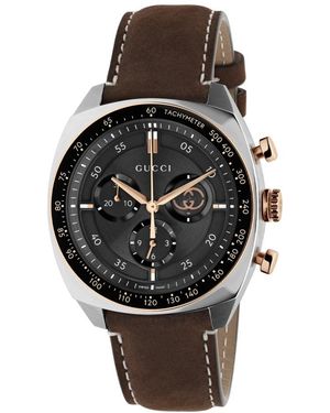 Gucci Accessoires ,Veelkleurig ,Leer Interlocking Horloge - Zwart