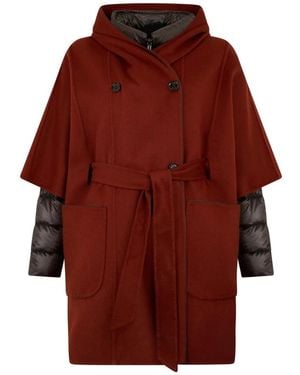 Moorer Belted Coats - Red