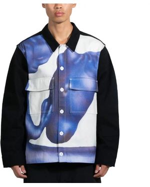Pleasures Schwarzes Horse Bdu Hemd - Blau