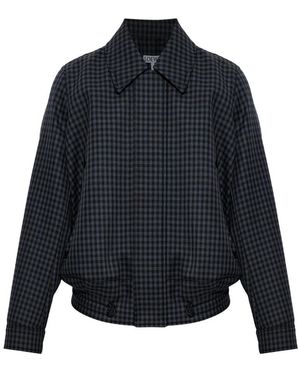 Loewe Wolljacke Mit Geripptem Saum - Blau