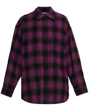 Balenciaga Wolfe Shirt Met Ruitpatroon - Paars