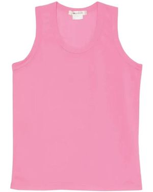 Comme des Garçons Tops ,Roze ,Leer Mouwloze Top