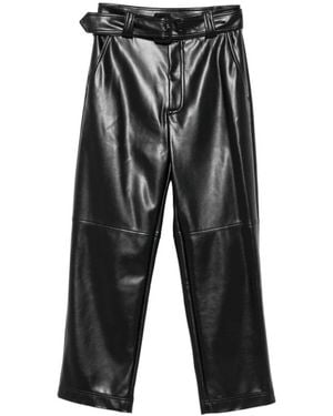Twinset Broeken ,Zwart ,Polyester Geknipte Broek Met Riem - Grijs