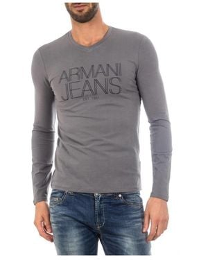 Armani Jeans Long Sleeve T-Shirts - Grey