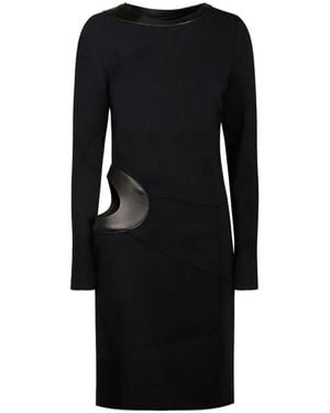 Tom Ford Kleedjes ,Zwart ,Leer Zwarte Leren Jurk Met Cut-Outs