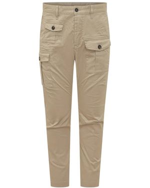 DSquared² Cotton Trousers - Natural