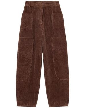 Ganni Straight Pants - Brown
