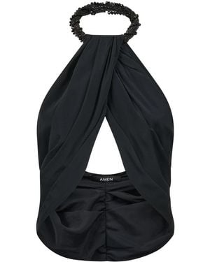 Amen Sleeveless Tops - Blue
