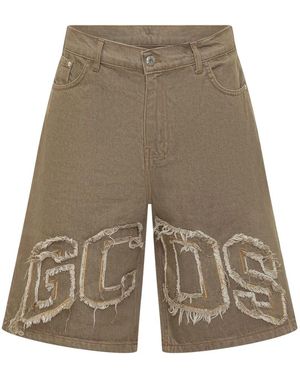 Gcds Denim Shorts - Brown