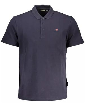 Napapijri Blau polo shirt mit stickerei