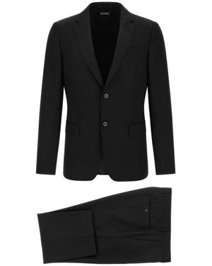ZEGNA Single Breasted Suits - Black