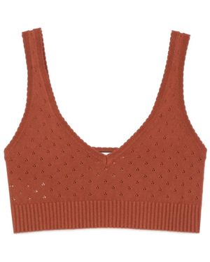 Plan C Sleeveless Tops - Marrón