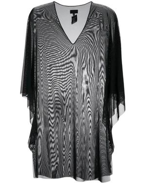 Fisico Overhemden ,Zwart ,Polyester Poncho Tulle - Grijs