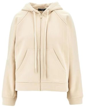 Weekend by Maxmara Hoodies & Sweatvesten ,Katoen Cotton Zip-Up Sweatshirt - Naturel
