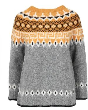 Semicouture Norwegischer wollmuster pullover - Grau