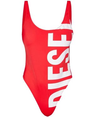 DIESEL Badmode ,Rood ,Logo Print Badpak