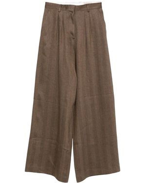 Officine Generale Wide Trousers - Brown