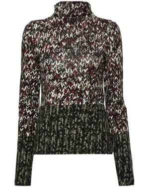 Loewe Baumwoll-Langarmshirt Mit Hohem Kragen Und Stickmotiv - Schwarz