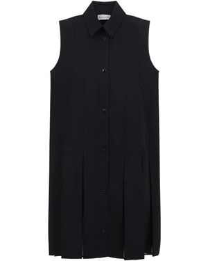 Moncler Cotton & Silk Mini Hemdblusenkleid - Schwarz