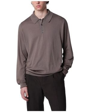 John Smedley Finchley Ls Polo - Grau