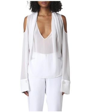 Genny Elegante Seidenbluse - Weiß