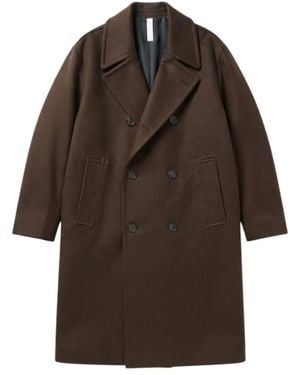 Hevò Double-Breasted Coats - Marrone